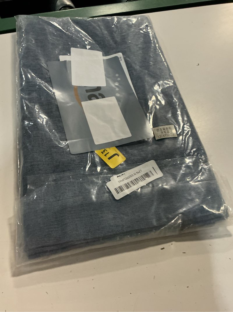 Condition photo showing New/Like New for zeemart basic linen textured table cloth, 52 x 52 inch navy blue, farmhouse style dark blue square tablecloth, wrinkle resistant washable heavy weight tablecloths