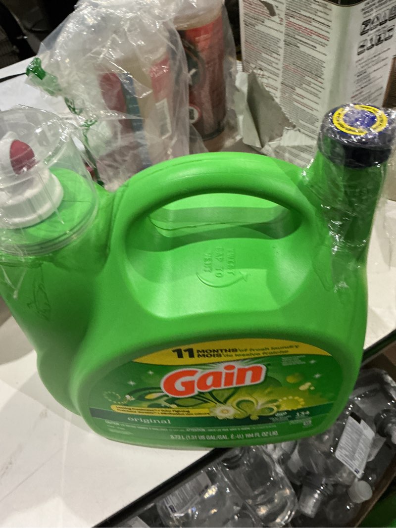 Condition photo showing Good Condition for gain, liquid laundry detergent original scent, 194 fl oz