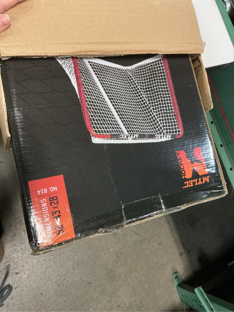 Condition photo showing Good Condition for mylec all purpose goal for outdoor sports  alloy steel with nylon net  lightweight & portable  easy assembly with sleeve netting system  perfect hockey gifts (red  17 pounds)