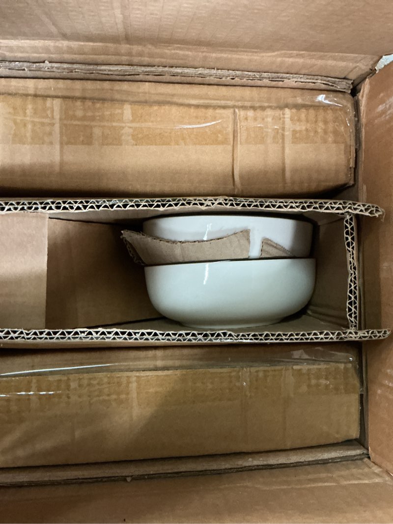 Condition photo showing Good Condition for cg701bk01  12pcs white dinnerware set with black rim