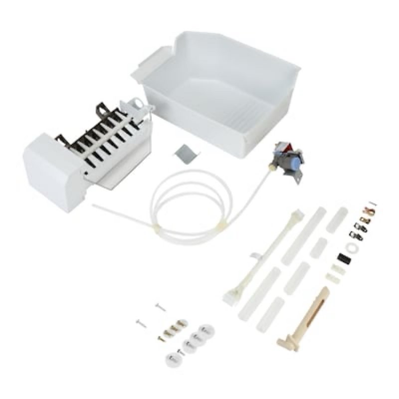 whirlpool 5.07-lb ice per day built-in cubed ice maker (white)