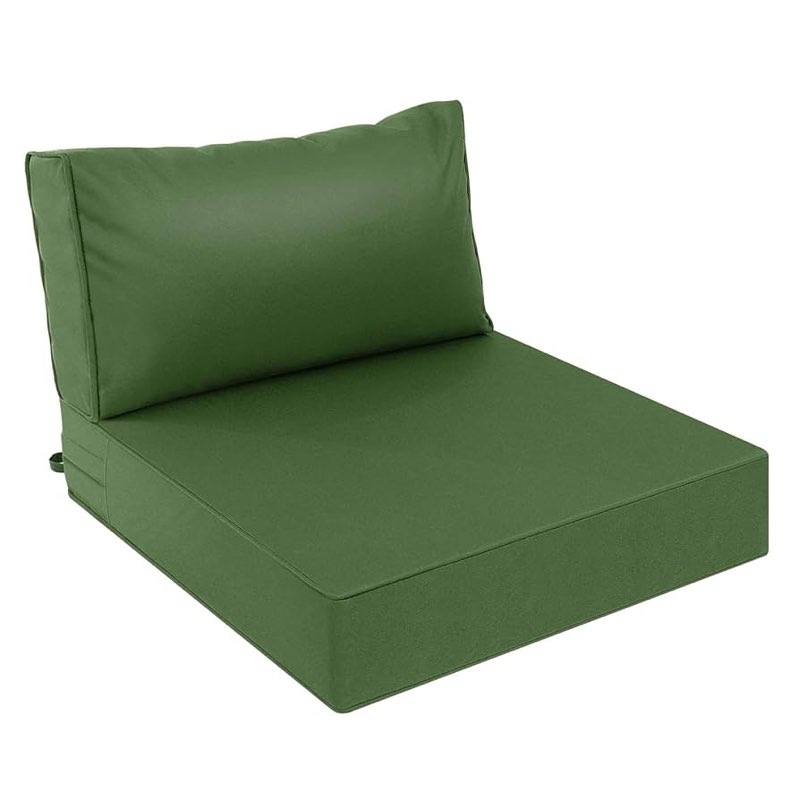 AAAAAcessories Outdoor Deep Seat Cushions, Waterproof, Fade-Resistant Patio Furniture Replacement Cushions, 25.5\" x 25.5\" x 5\" + 25.5\" x 13.5\", Set of 2, Dark Moss Green