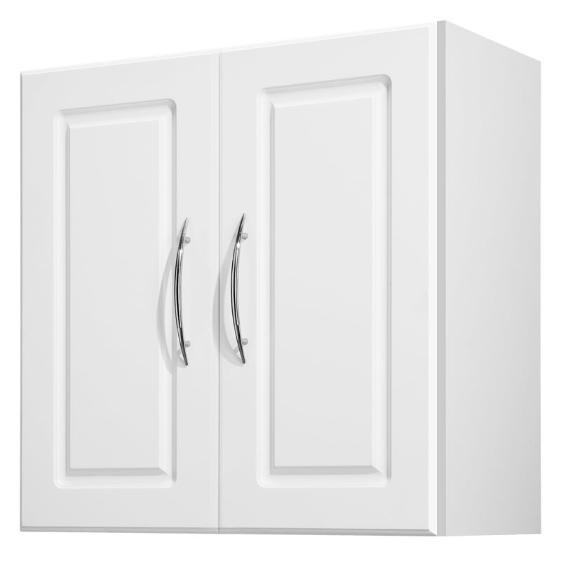 vevor laundry room wall cabinet, 2-tier wall mounted hanging cabinet with adjustable shelf, cupboard