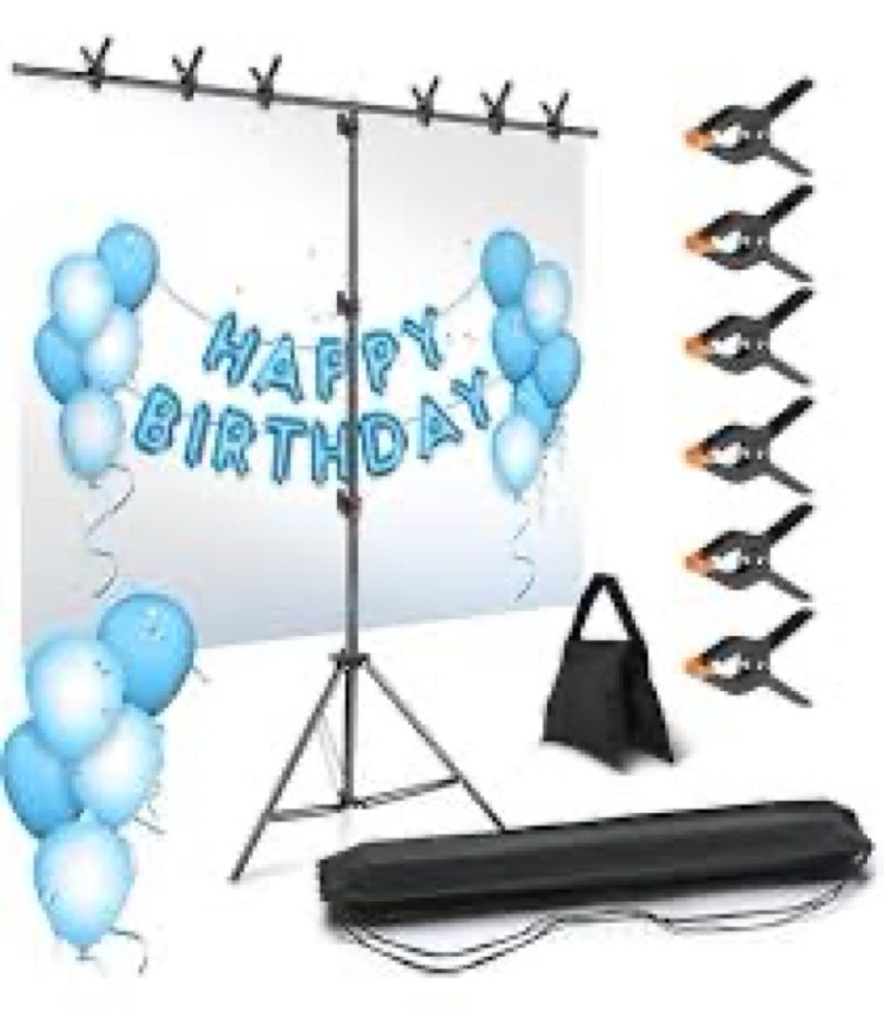 Japard Backdrop Stand for Parties, Banner Stand 6.5 ft x 5 ft T-Shape Portable Photo Studio Backgrou
