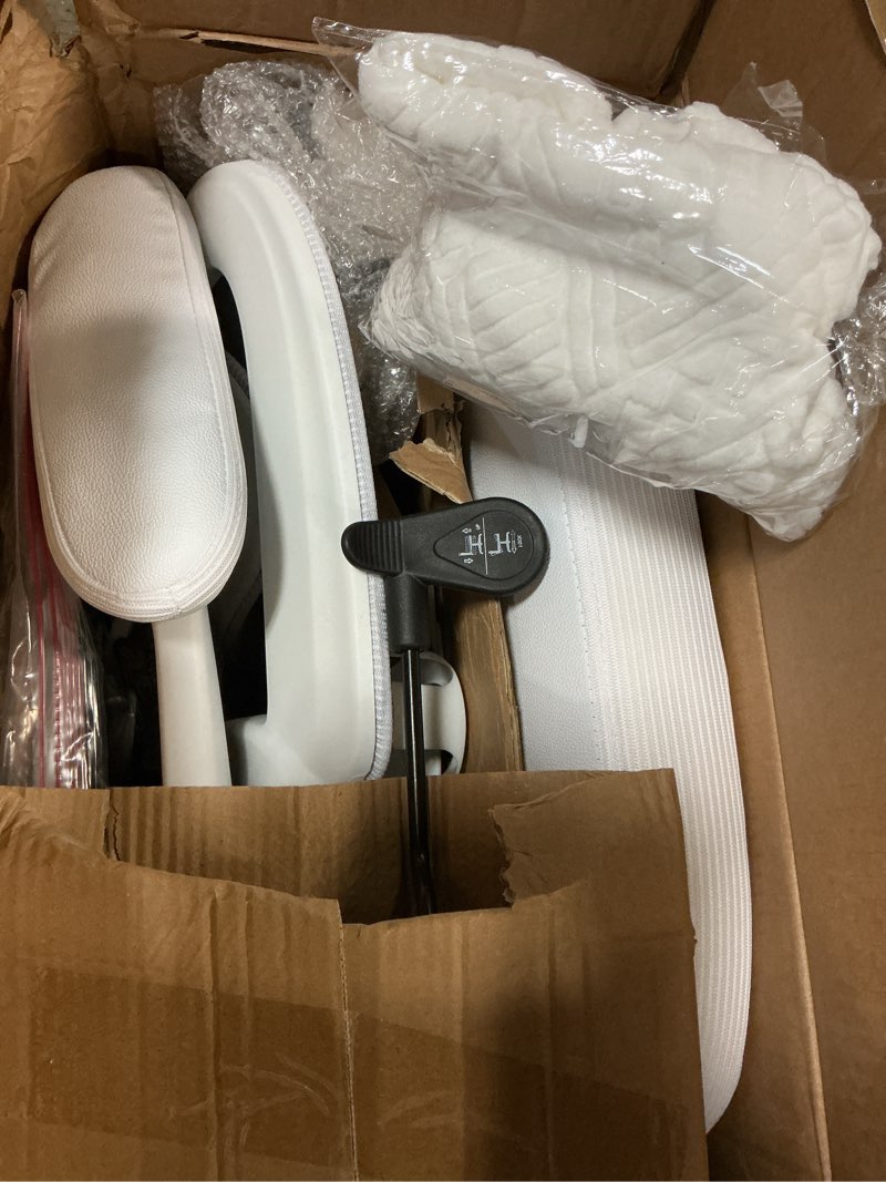 Condition photo showing Good Condition for tralt ergonomic office chair - desk chair with adjustable headrest lumbar support computer chair - mesh comfy chair with flip-up armrests - gaming chairs for adults home office (leather, white) angel white