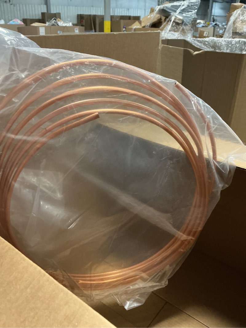 Condition photo showing Good Condition for Sadnyy Copper Tube Refrigeration Copper Tubing Pipe Coil Flexible Pipe Seamless Hollow Soft Industrial Metal Tubing for Air Conditioning Refrigerator(1/4" OD x 3/16" ID x 25 ft L)