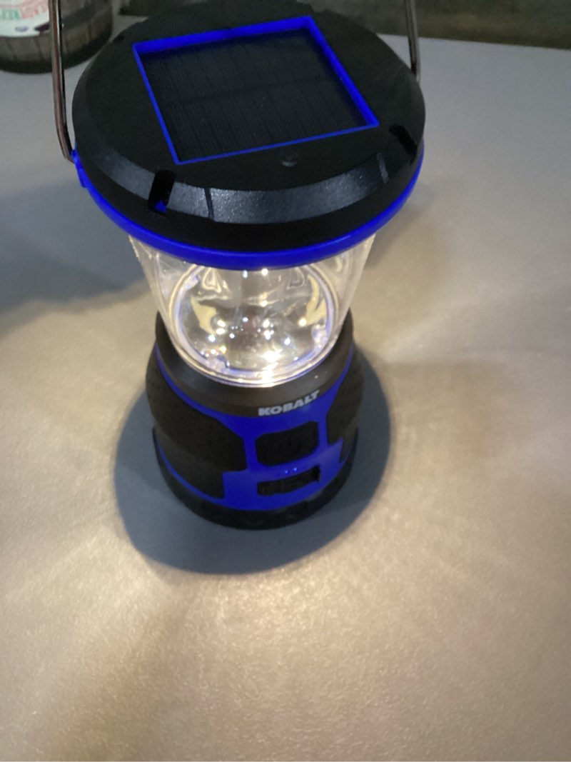Condition photo showing Good Condition for similar to stock photo .. luxpro rechargeable dual-power 940 lumen led lantern with diffused lens for up to 155 hours of use - camping lantern with built-in power bank - dimmable led light with ipx4 water-resistant rating