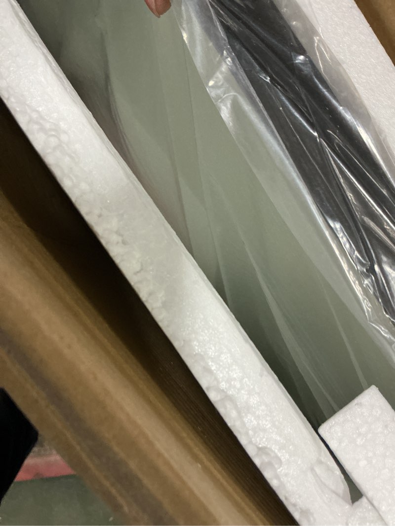 Condition photo showing New/Like New for ANDY STAR Black Bathroom Mirror, 22x30 Inch Asymmetrical Mirror, Irregular Wall Mirror in Stainless Steel Metal Frame, Modern Scalloped Mirrors Ideal for Bathroom, Bedroom (Horizontal/Vertical) Matte Black 30"L x 22"W