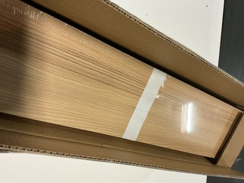Condition photo showing Good Condition for upsimples Floating Shelves for Wall, 23.6 Inch Shelves for Decor Storage Set of 6, Wall Mounted Wood Shelf for Bedroom, Living Room, Bathroom, Kitchen, Long Picture Ledge Shelves, Natural Natural 23.6in