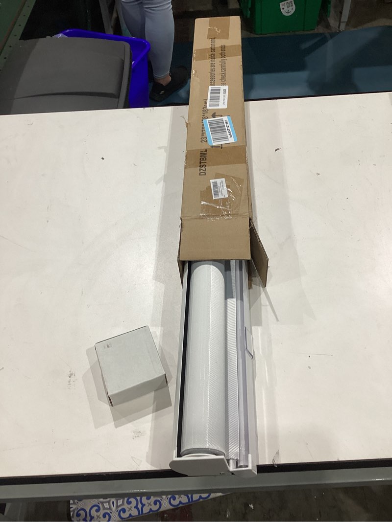 Condition photo showing Good Condition for luckup cordless zebra blinds roller shades for windows-dual layer high shading blinds with valance high shading day night privacy blackout fabric, 23" w x 72" h, white 23" w x 72" h white-blackout