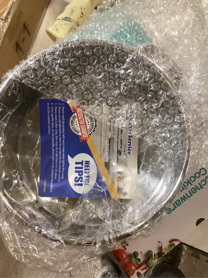 Condition photo showing Good Condition for p&p chef 8 inch cake pans set, round baking pan stainless steel layer birthday wedding cake oven pans, non toxic & heavy duty, deep side & mirror finish, dishwasher safe, (1pc) 1 8 inch
