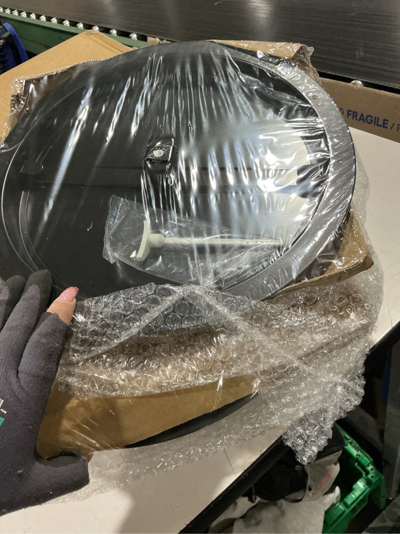 Condition photo showing Good Condition for therwen 2 set 12 inch round vent cover ceiling diffuser hvac vent duct cover replacement with steel butterfly damper fitting in 12 inch duct, outer dimensions: 15-15/16 12inch white and black 2