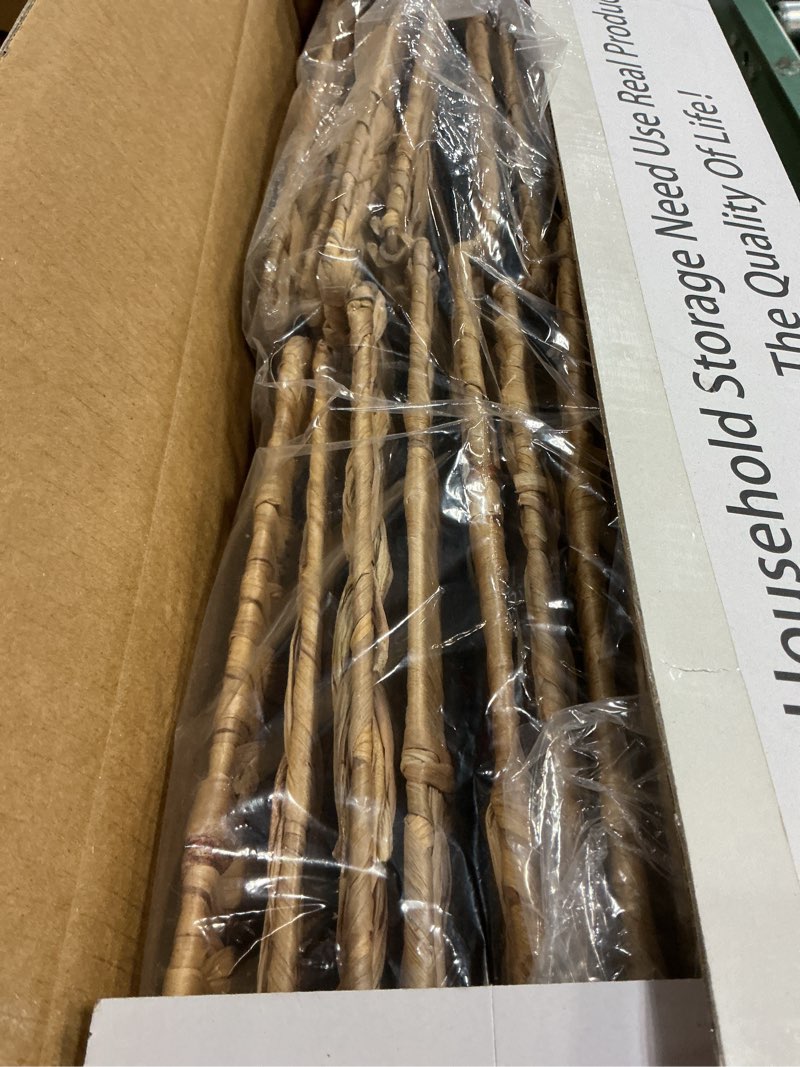 Condition photo showing item condition for 12x12in Storage Baskets Set of 4 Water Hyacinth Baskets,Foldable Handwoven Storage Cubes,Wicker Cube Baskets Laundry Organizer Totes for Home