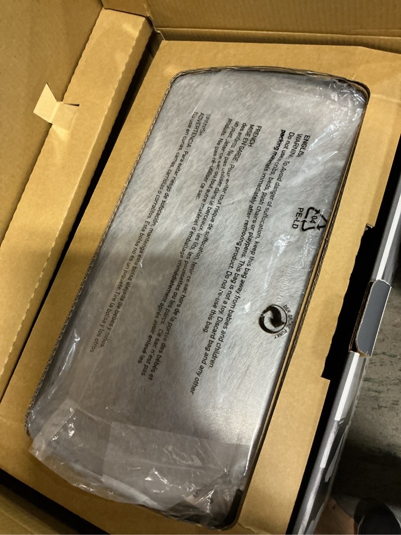 Condition photo showing New/Like New for simplehuman rectangular dual compartment recycling kitchen step trash can, 46 liter, brushed stainless steel 46 liter recycler