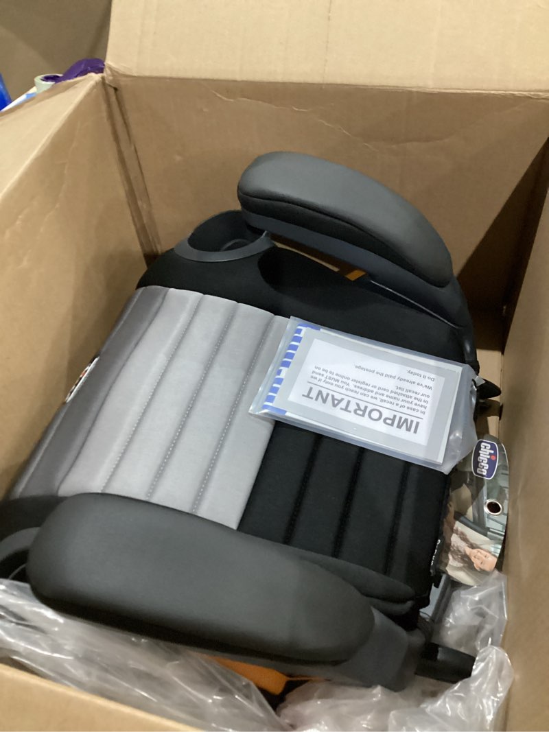 Condition photo showing Good Condition for Chicco GoFit ClearTex Plus Backless Booster Car Seat, Latch Attachment, Quick-Release Latch Removal, Portable Car Booster Seat for Children at Least 4 Years Old and 40-110 lbs | Obsidian/Black