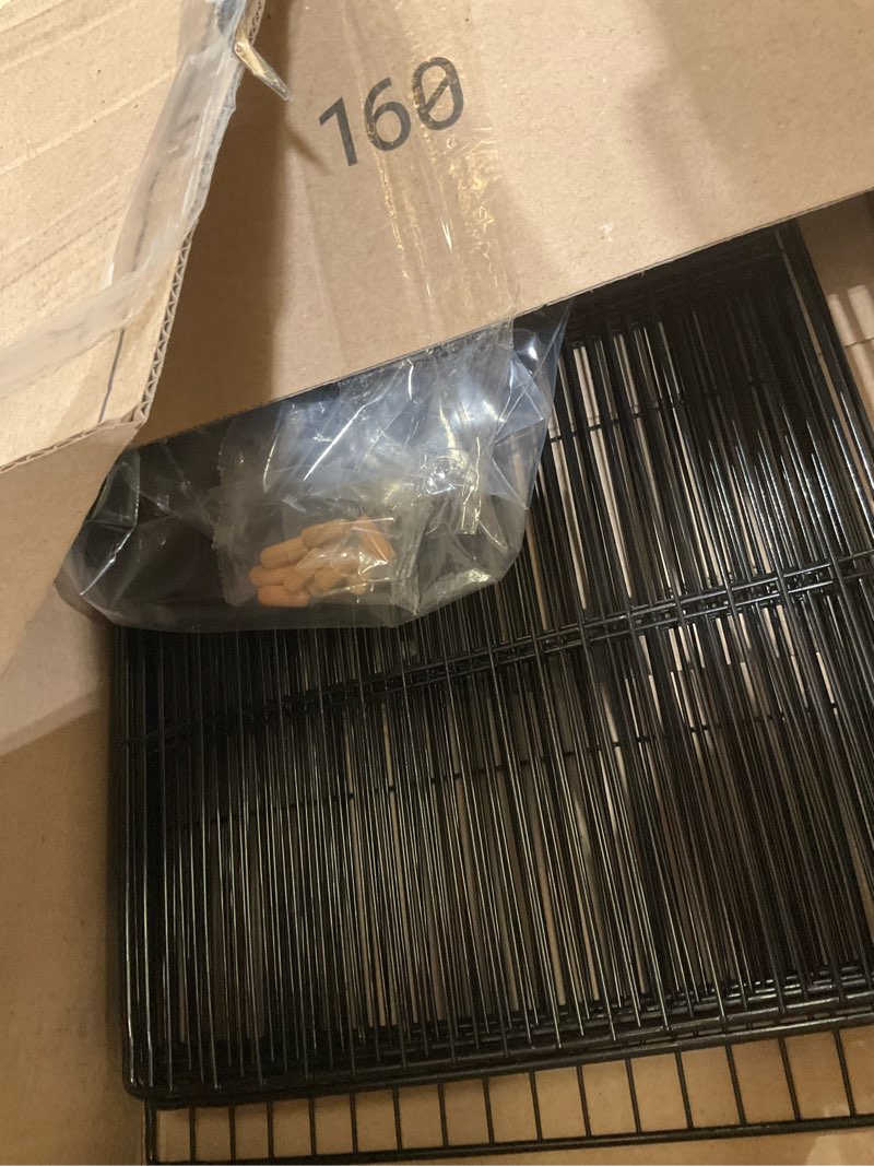 Condition photo showing As Is for DIY Small Animal Playpen, Pet Playpen, Guinea Pig Cages, Rabbit Playpen, Dog Puppy Playpen, Indoor Metal Wire Yard Fence, 15 X 12 Inch, 12 Panels, Black 12 Panels Black 15"X12"