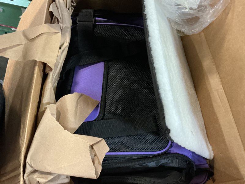 Condition photo showing Good Condition for henkelion large cat carriers dog carrier pet carrier for large cats dogs puppies up to 25lbs, big dog carrier soft sided, collapsible travel puppy carrier - large - purple 20.0"l x 13.0"w x 13.0"h purple