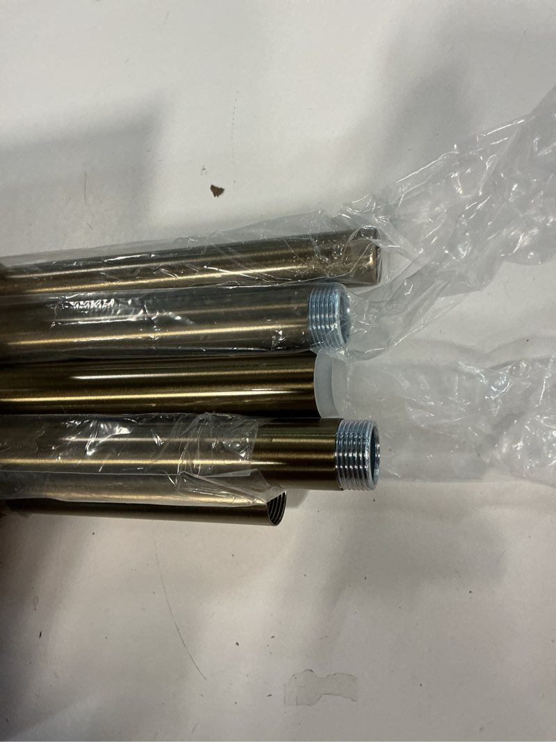 Condition photo showing Good Condition for Warm Gold Curtain Rods for Windows 72 to144 Inch Brass Long Heavy Duty Window Curtain Rod Adjustable 1" Diameter with Metal Finials Antique for Living Room Bedroom Farmhouse Kitchen Outdoor Warm Gold 16"-144"|1 Pack