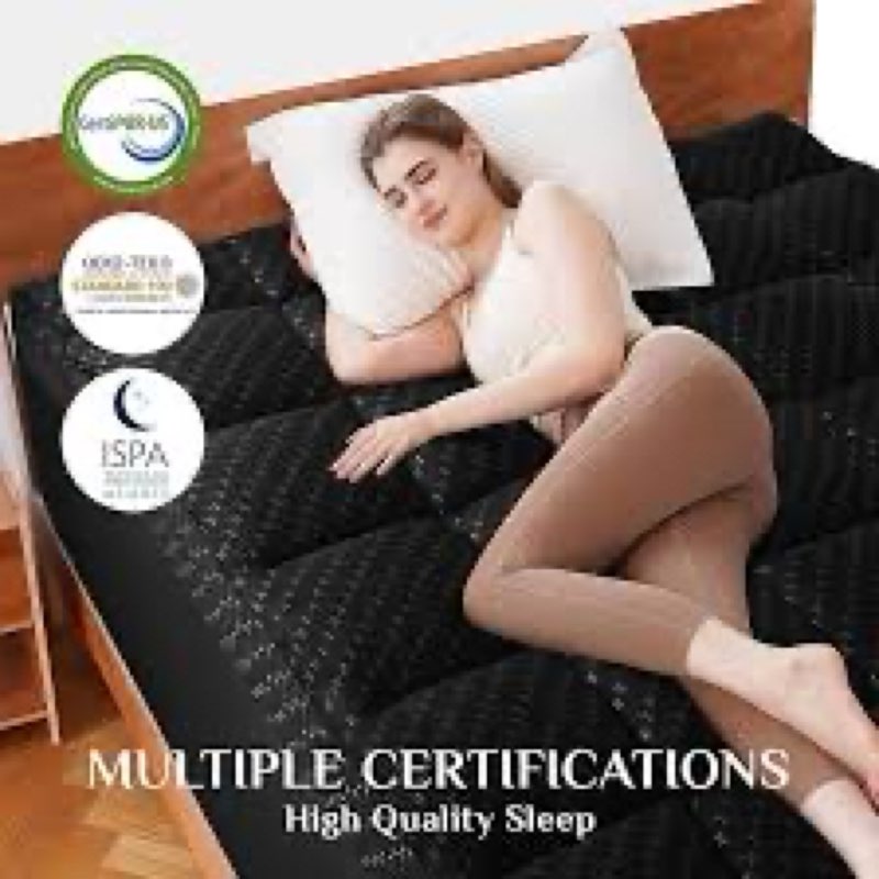 Mattress Topper Full Size, 3 Inch Full Mattress Topper Dual Layer, 1 Inch Pillow Topper and 2 Inch C