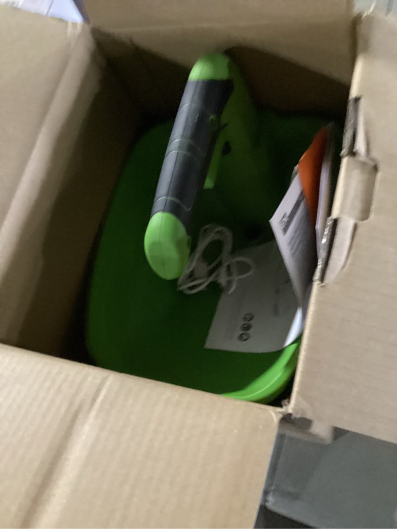 Condition photo showing As Is for GARCARE 7.2V Cordless Seed Spreader - Capacity 3.3L, 2.0Ah Built-in Battery, Charging Cable Included, Handheld Fertilizer, 2.5h Standby Time, for Fertilizer, Seeds