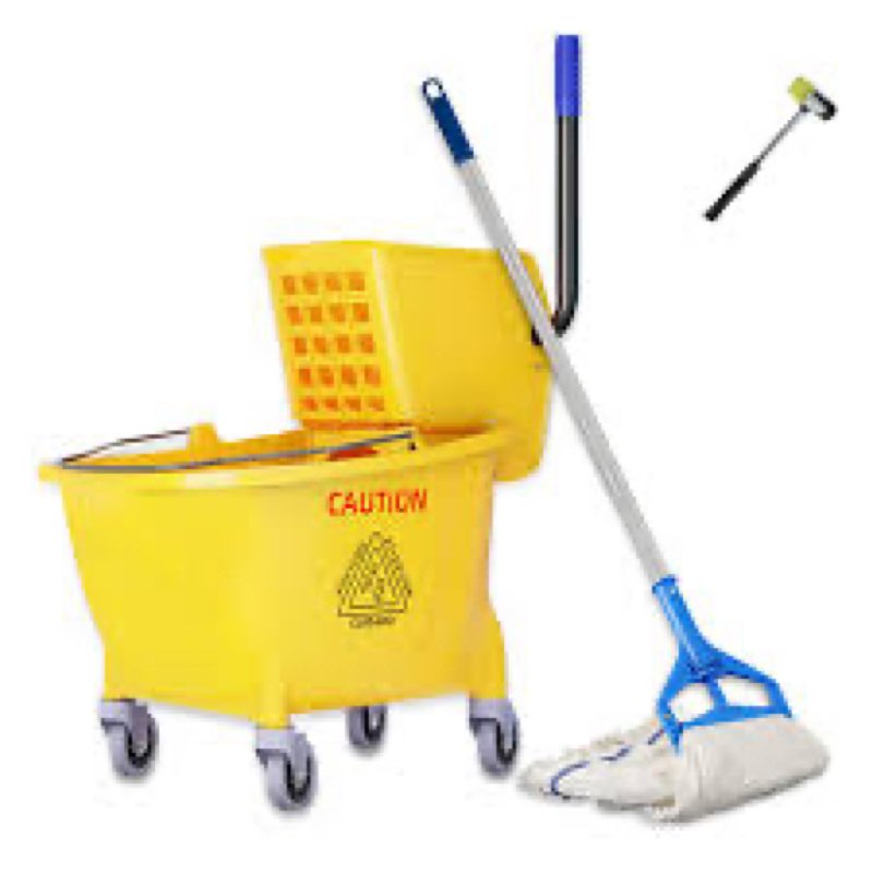 Commercial Mop Bucket with Side Press Wringer on Wheels,Industrial Heavy Duty Mop ldeal for Househol