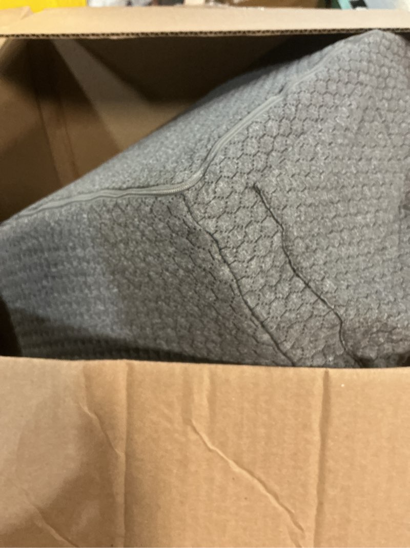 Condition photo showing Good Condition for bedluxe wedge pillow, 12 inch bed wedge pillow, elevated body pillow for back support, acid reflux, leg, neck pain, snoring, triangle pillow wedge - cooling memory foam top, dark grey 24*24*12 inch dark grey