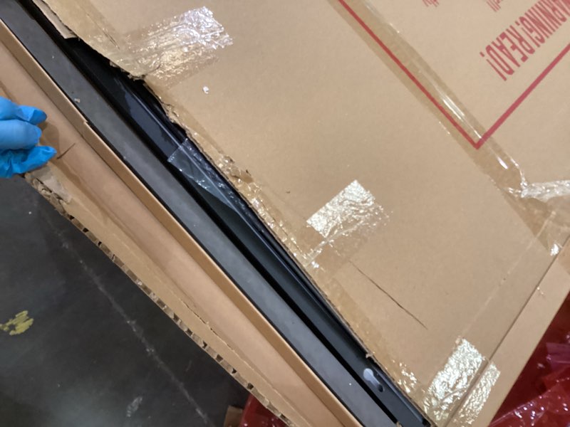 Condition photo showing item condition for Full Length Mirror, 71"x30" Large Floor Mirror with Stand, Tall Full Body Mirrors for Bedroom, Hanging Mounted for Living Room Cloakroom, Aluminum Alloy Frame, Black Black-rect 71"L x 30"W