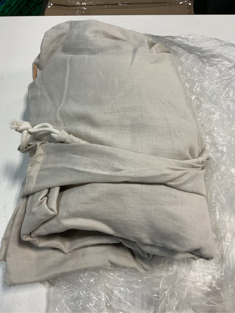 Condition photo showing As Is for quince european linen duvet cover, king/cal king, sand
