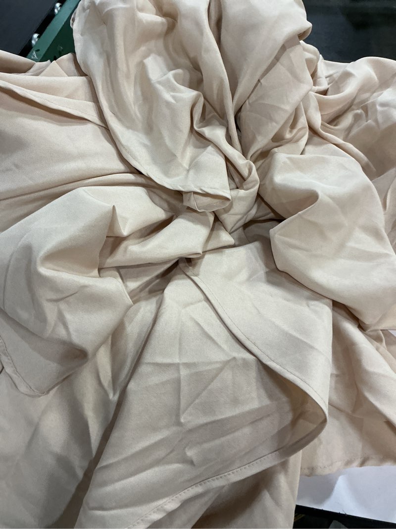 Condition photo showing Good Condition for brillmax 4 pack beige round tablecloths 120 inch for 60” tables - 150 gsm polyester fabric, floor length drop, water, stain & wrinkle resistant cloth cover for wedding reception banquet dining beige 120 in, 4 pack