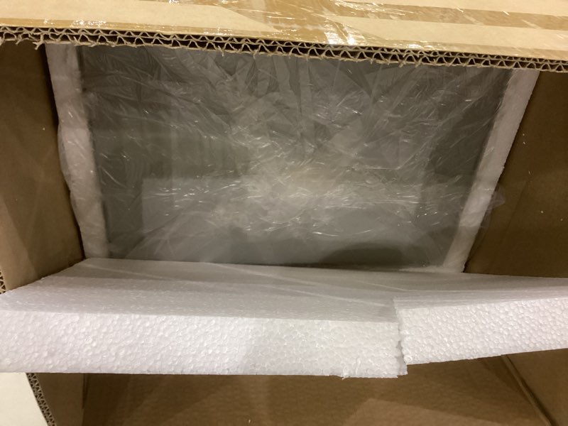 Condition photo showing New/Like New for Narrow Nightstand, Solid Wood Night Stand for Small Spaces, Couch, Gray Color 7.87in Wide Leather+wood-gray wide 7.87 inches