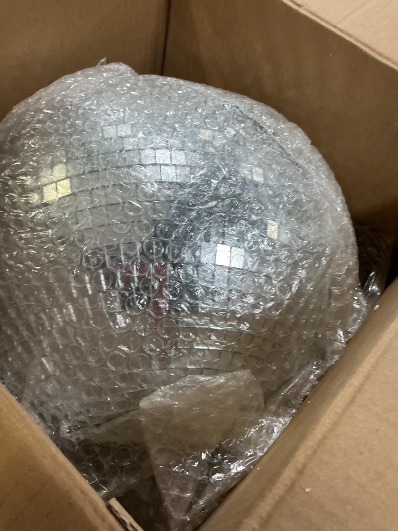 Condition photo showing New/Like New for Youdepot Disco Ball 12-Inch – Large Hanging Mirror Ball Disco Ball Decor for Disco Party Decorations, Weddings, Events, Disco Christmas Decor, and Home Celebrations 12 in
