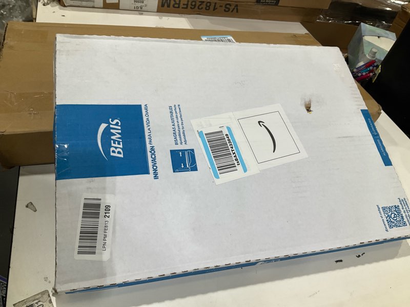 Condition photo showing As Is for BEMIS 175 Commercial Open Front Plastic Toilet Seat, Heavy Duty Industrial Seat with Lid, Elongated, White