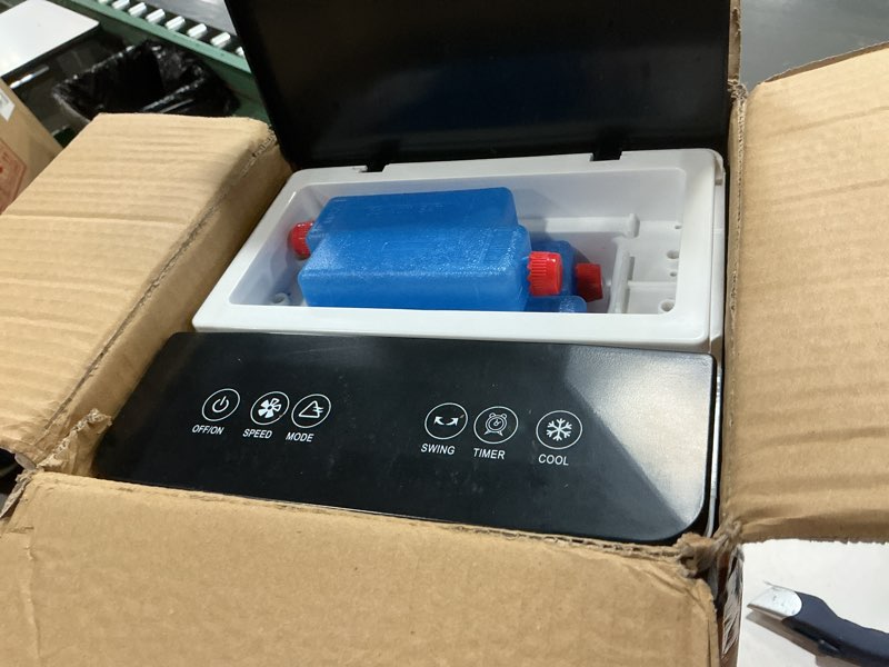 Condition photo showing As Is for portable air conditioners,3-in-1 evaporative cooling fans that blow cold air, 2 modes 3 speeds, 7h timer & remote, 120°oscillation, windowless portable ac swamp cooler w/ 8l tank for home bedroom black