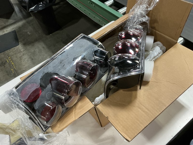 Condition photo showing As Is for boine tail light compatible with 2003-2023 chevy express gmc savana van 1500 2500 3500 driver and passenger side rear light brake lamps (black)