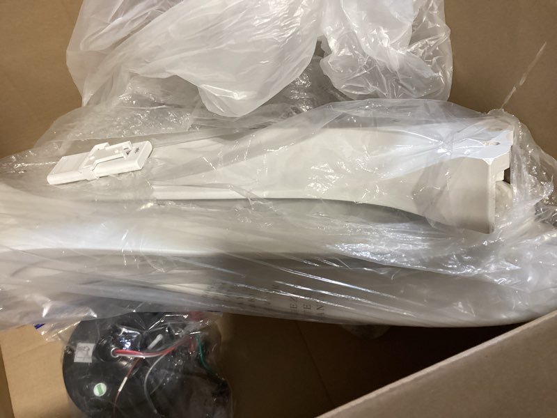 Condition photo showing As Is for depuley ceiling fan without light: 52 inch 3 blade outdoor fans for patios - white ceiling fan no light indoor remote control ultra quiet dc motor reversible 6 speed timer 52 inch white 02