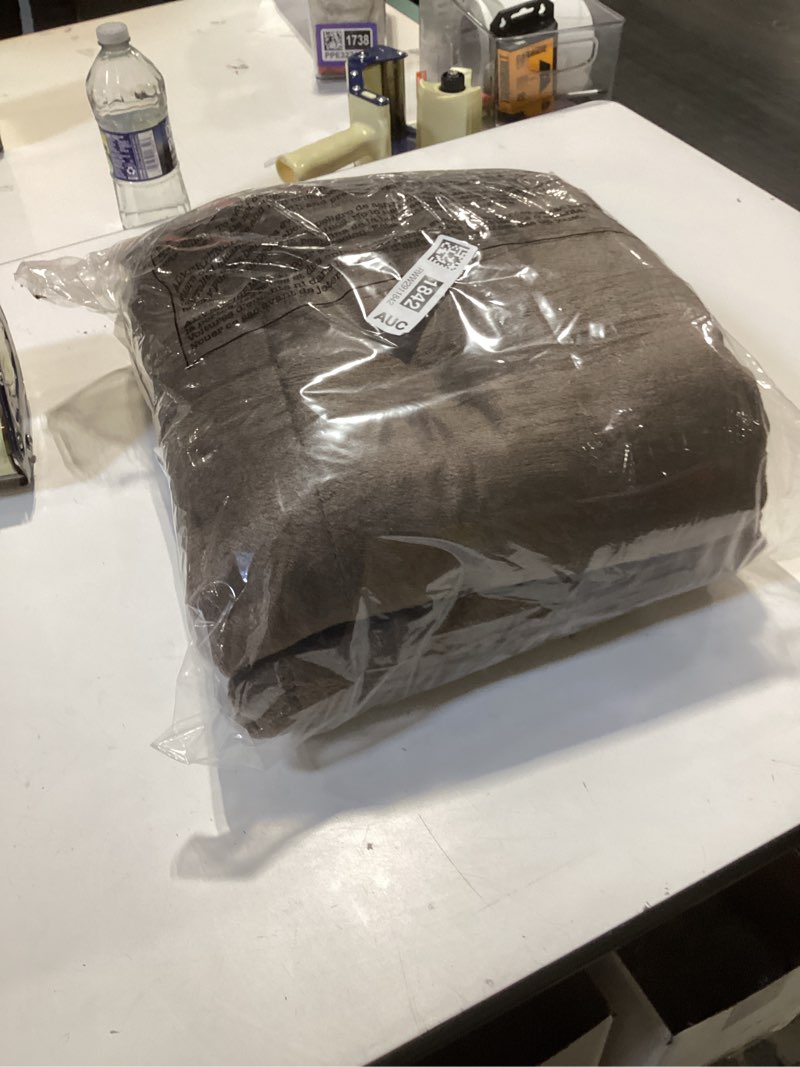 Condition photo showing Good Condition for vessia flannel fleece throw blanket, 300gsm cozy brown stripe throw for couch, sofa and bed, warm and soft chocolate microfiber ribbed blanket for all season brown 50x60 inch
