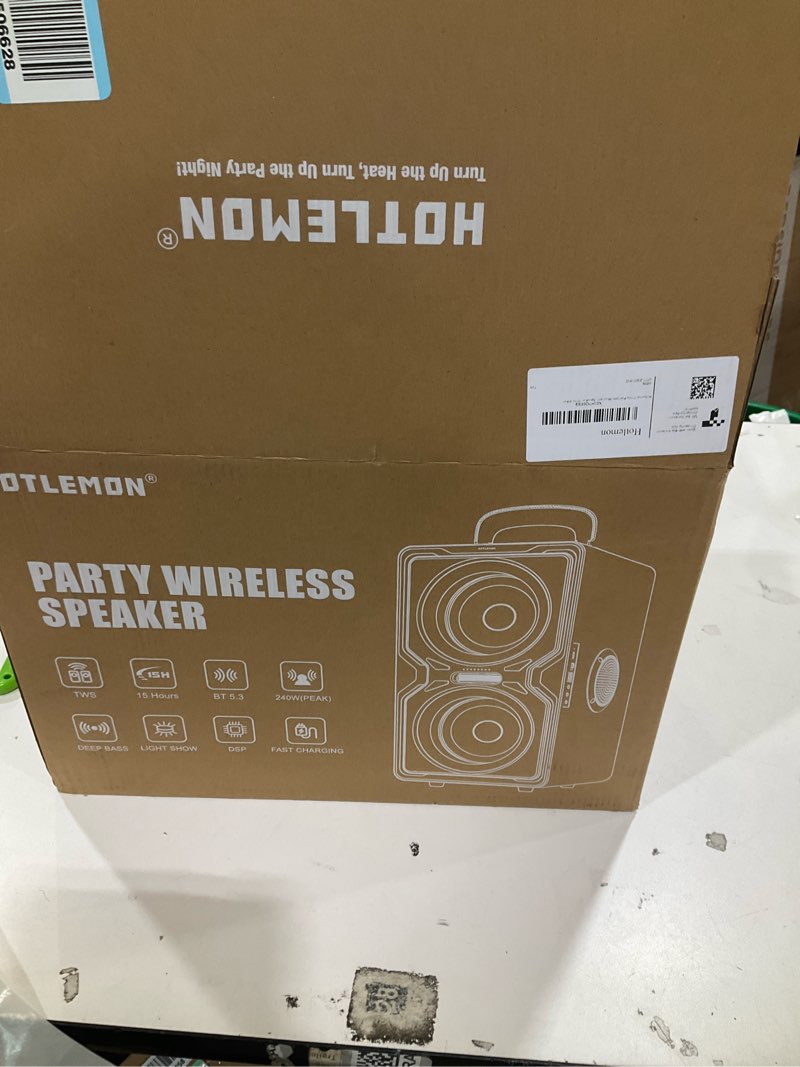 Condition photo showing New/Like New for Hotlemon Large Bluetooth Speaker: 240W Peak Powerful Loud Sound with Deep Bass, 15H Playtime, Fast Charge, TWS, Portable Wireless Speakers for Outdoor, Party, Beach, Backyard, Home, Outside (Black)