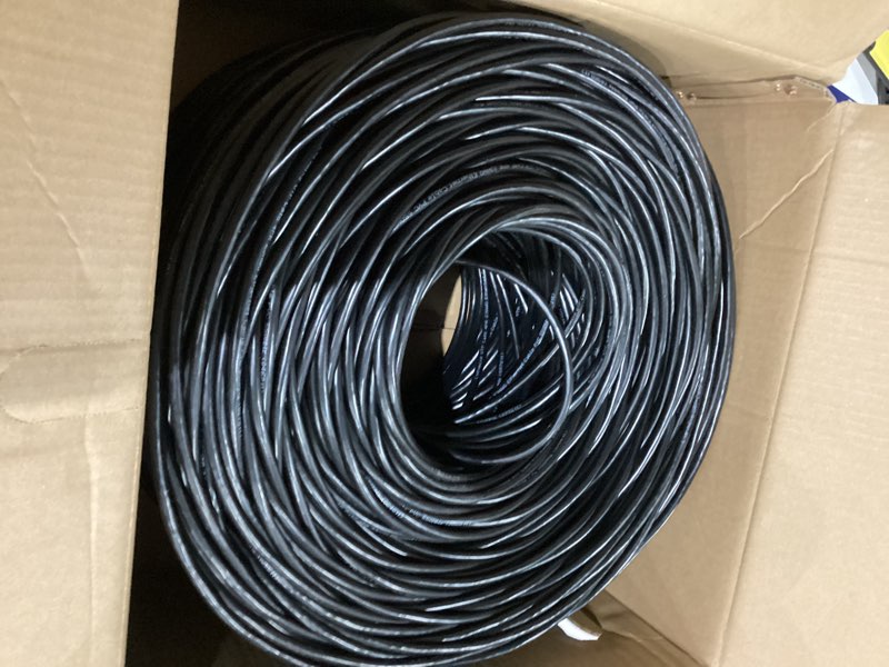 Condition photo showing Good Condition for cat6 ethernet cable 1000ft channel test pass, cat6 1000ft ethernet cable 23awg solid cca, cat6 cable 550mhz 10g with easy pull box black 1000ft black