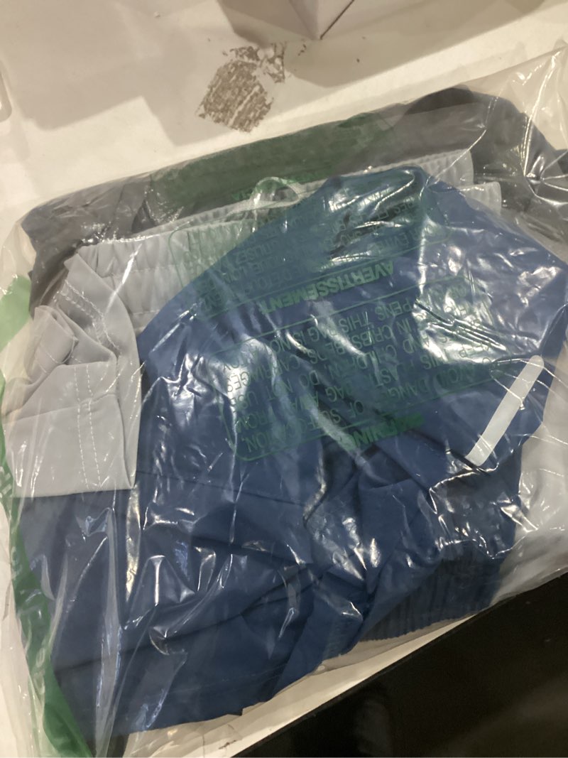 Condition photo showing Good Condition for buyjya 5 pack men's athletic gym shorts set workout basketball running elastic waist with zipper pocket gift large black-navy blue-light grey-dark grey-medium grey