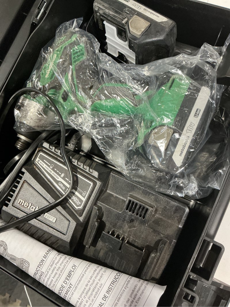 Condition photo showing As Is for metabo hpt 18-volt 1/4-in brushless cordless impact driver (battery and charger included with hard case)