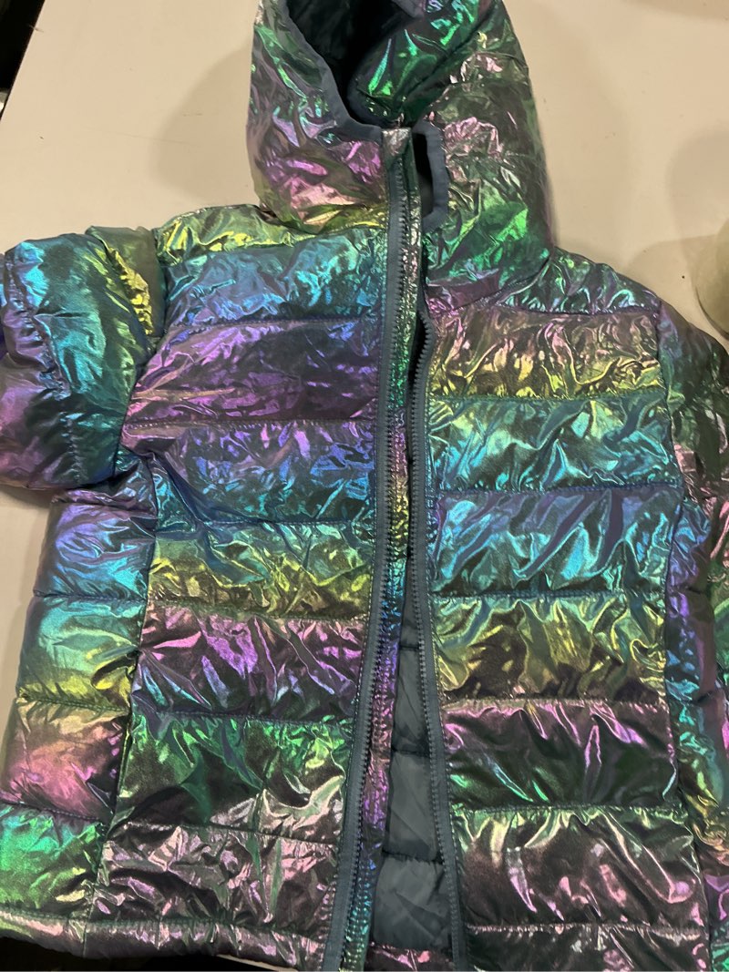Condition photo showing New/Like New for hrsba boys girls winter outerwear coats, kids long sleeve hooded casual jacket solid color lightweight puffer outerwear coat size m winter