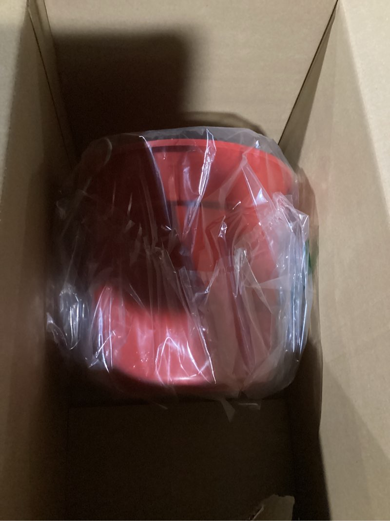 Condition photo showing Good Condition for Winco Heavy-Duty Plastic Bucket/Utility Pail with Pour Spout, 10 Quarts, Red