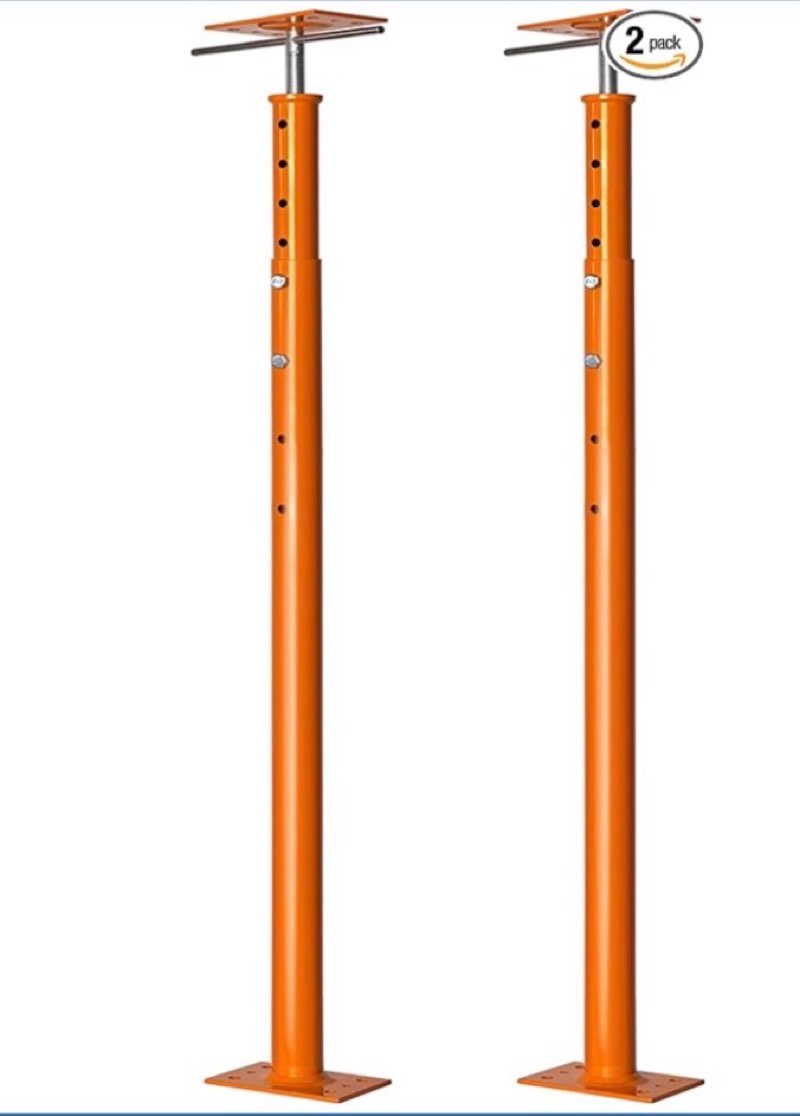house floor jack, 48"-93" adjustable post basement support pole jacks, heaty duty telescoping jacks for leveling, floor joist jack for house lifting temporary support, 18000 lbs max load capacity