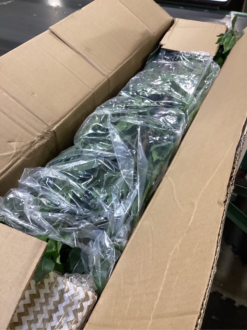 Condition photo showing Good Condition for Artificial Ficus Tree, 7ft Silk Fake Ficus Leaves Plant with Basket, Indoor Outdoor Faux Green Tree for Home Garden Office House Livingroom Décor Ficus 7ft