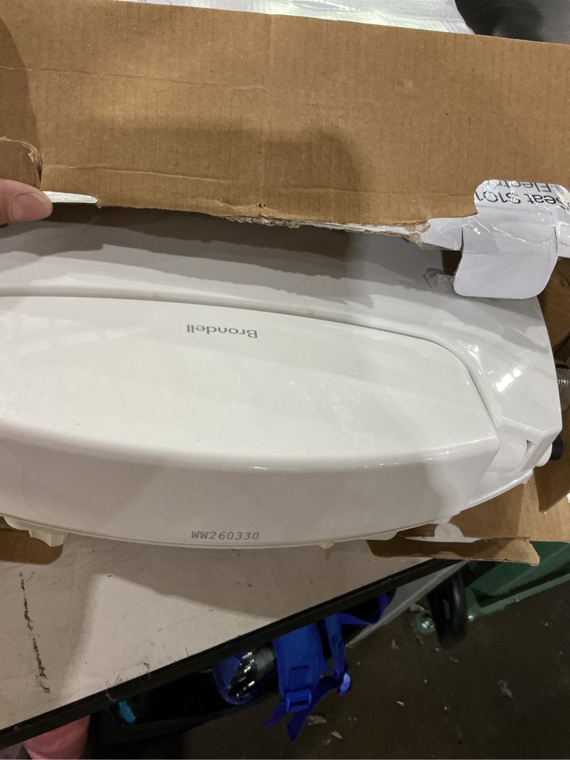 Condition photo showing As Is for brondell bidet toilet seat non-electric swash ecoseat, fits elongated toilets, white - dual nozzle system, ambient water temperature - bidet with easy installation
