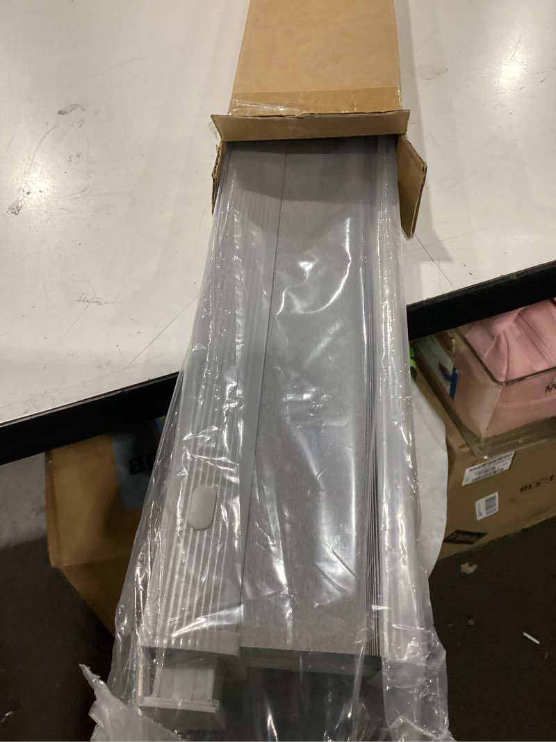 Condition photo showing As Is for boolegon no drill cellular shades for indoor windows,noise reducing & thermal insulating honeycomb blinds,cordless free stop blackout blinds easy to install,35" w x 48" h,blackout grey blackout light gray 35"w x 48"h