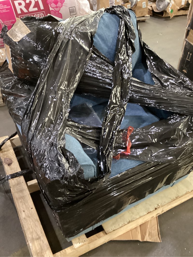 Condition photo showing As Is for Signature Design by Ashley Cashton Modern Upholstered Chair, Blue