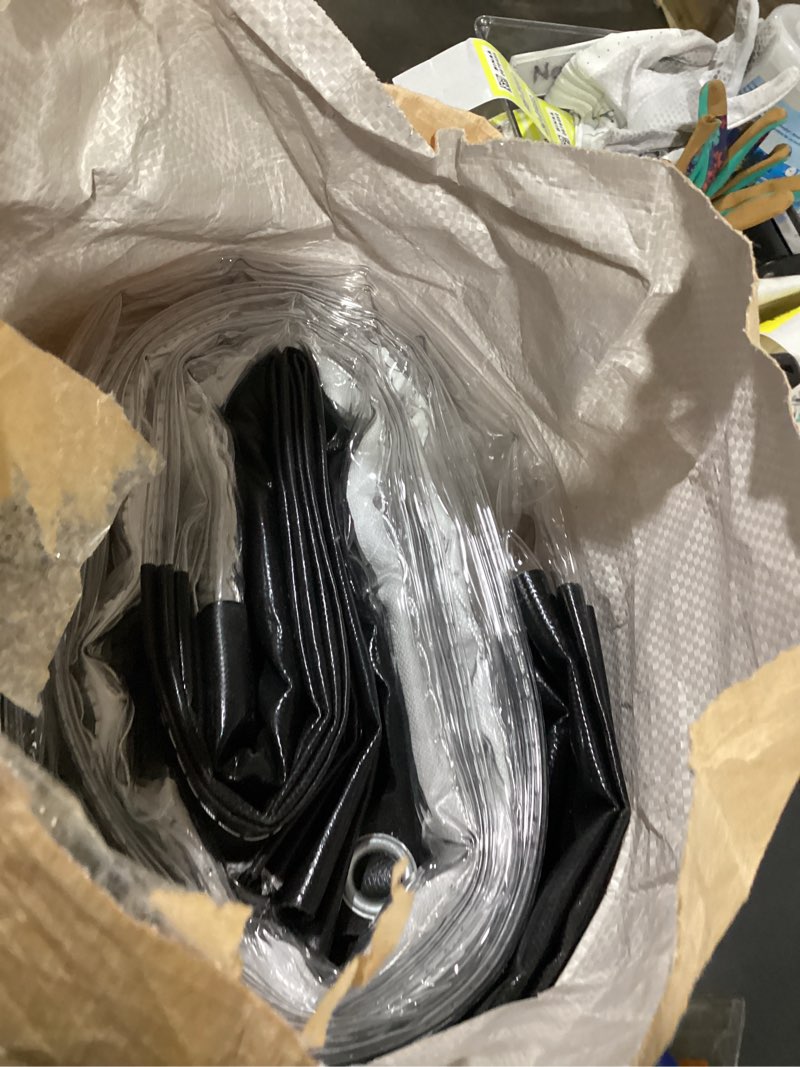 Condition photo showing Good Condition for clear vinyl curtains with zippered entry, 23oz heavy duty waterproof anti-uv and tear-resistant tarpaulin with grommets, weatherproof panels for porch, pergola, gazebo, balcony, patio, enclosure black (double zipper) 8'h x 16.5'w
