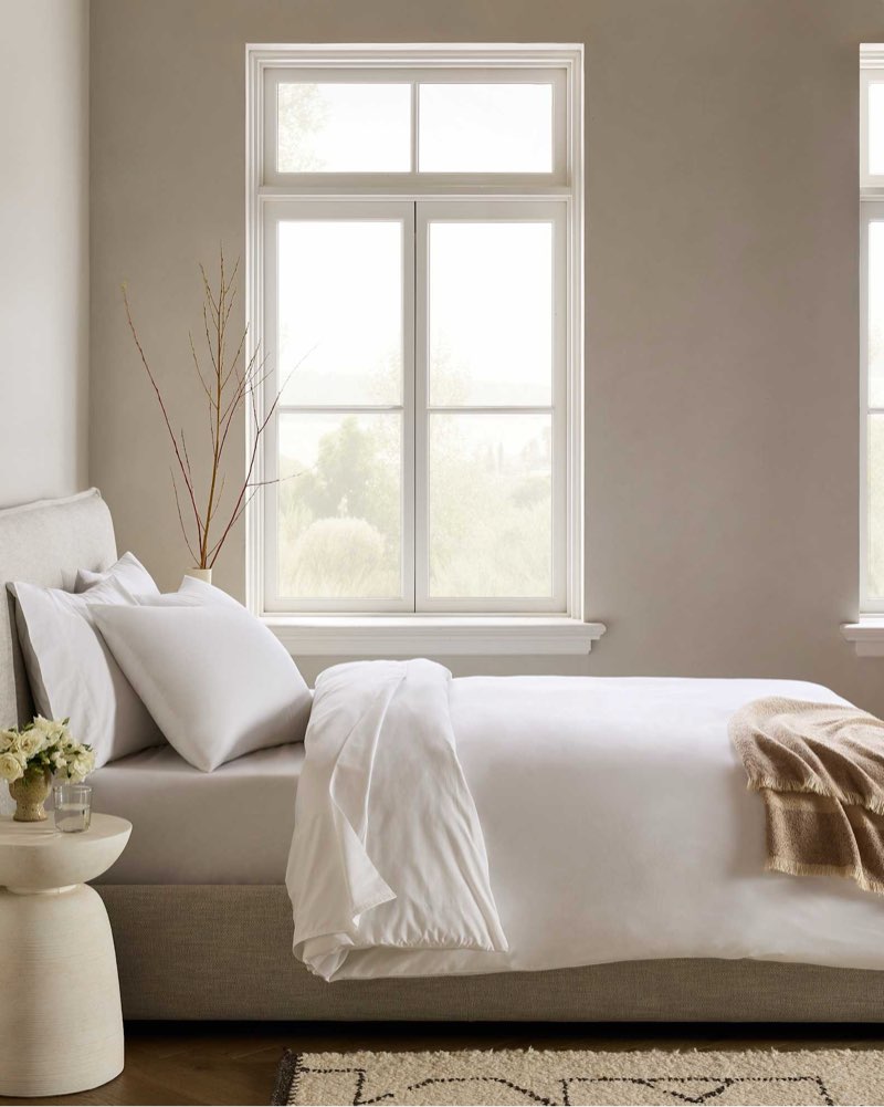 Organic Crisp Percale Duvet Cover Set Full/Queen