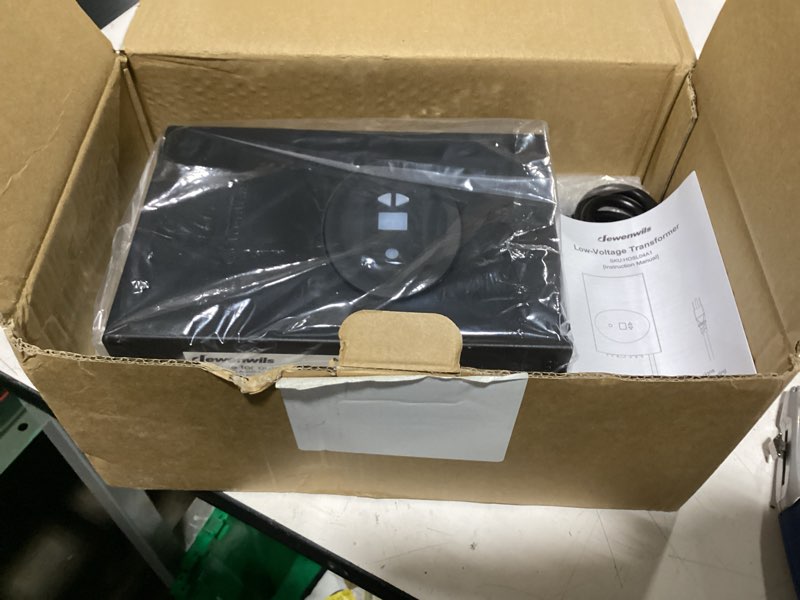 Condition photo showing New/Like New for dewenwils 200w low voltage landscape transformer, outdoor weatherproof transformer with timer and photocell sensor, 120v ac to 12v ac for landscape lighting, led path lights, spotlights,etl listed photocell sensor transformer